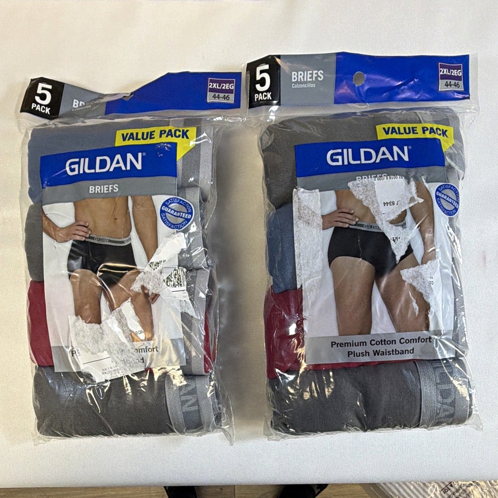 Gildan Men's Brief Underwear 10-Pack 2XL Cotton Jersey Multicolor Solid Comfort